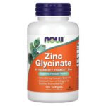 NOW Foods, جلايسينات الزنك، 120 كبسولة هلامية. Zinc-Glycinat