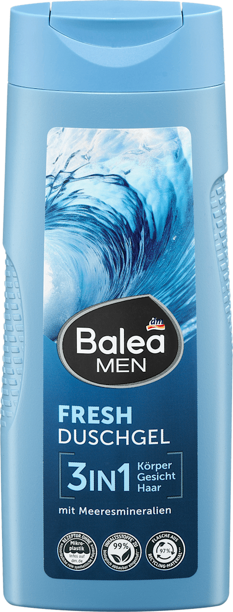 جل الاستحمام منعش 3 في 1، 300 مل.Balea MEN Duschgel Fresh 3in1 - الصورة 1