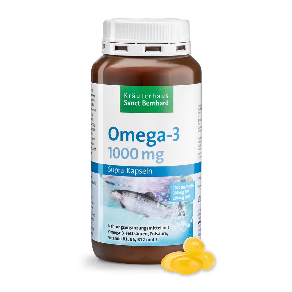 95 120 كبسولة. كبسولات أوميجا 3 سوبر 1000 مجم. Omega 3 von Kräuterhaus - الصورة 1