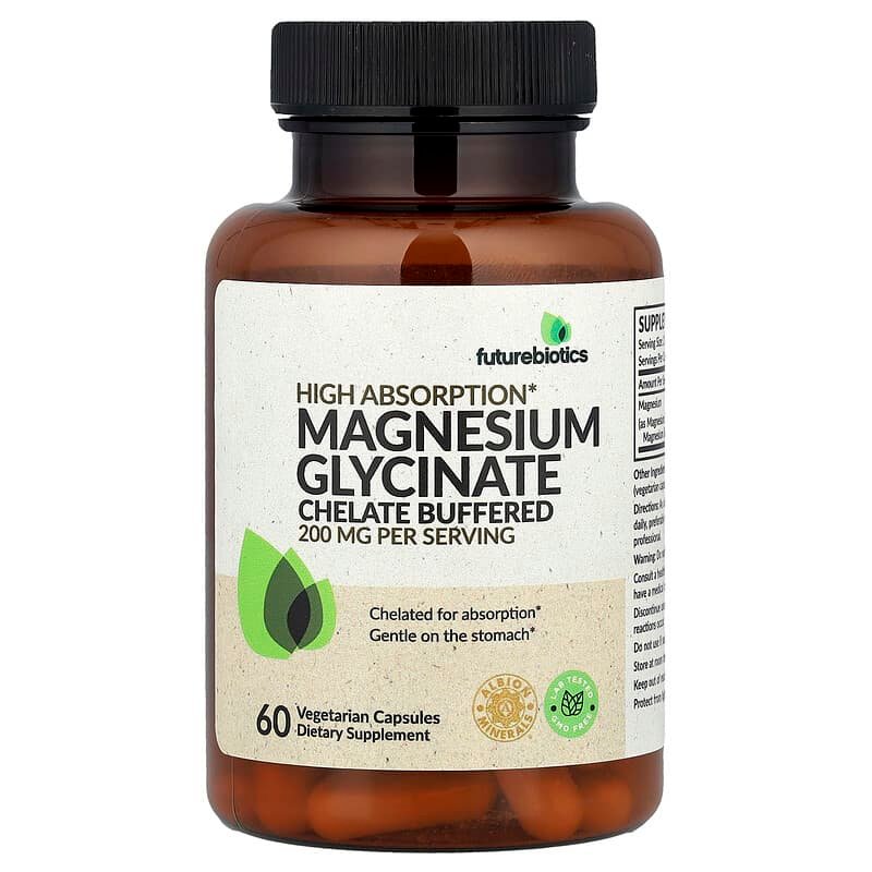 8 (9) مغنيسيوم غليسينات، 60 كبسولة نباتية (100 ملغ لكل كبسولة) .Magnesium Glycinat, 60 pflanzliche Kapseln (100 mg pro Kapsel) - الصورة 1