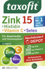 أقراص مخزنة من الزنك + الهستيدين + السيلينيوم .taxofit Zink+Histidin+Selen Depot Tabletten