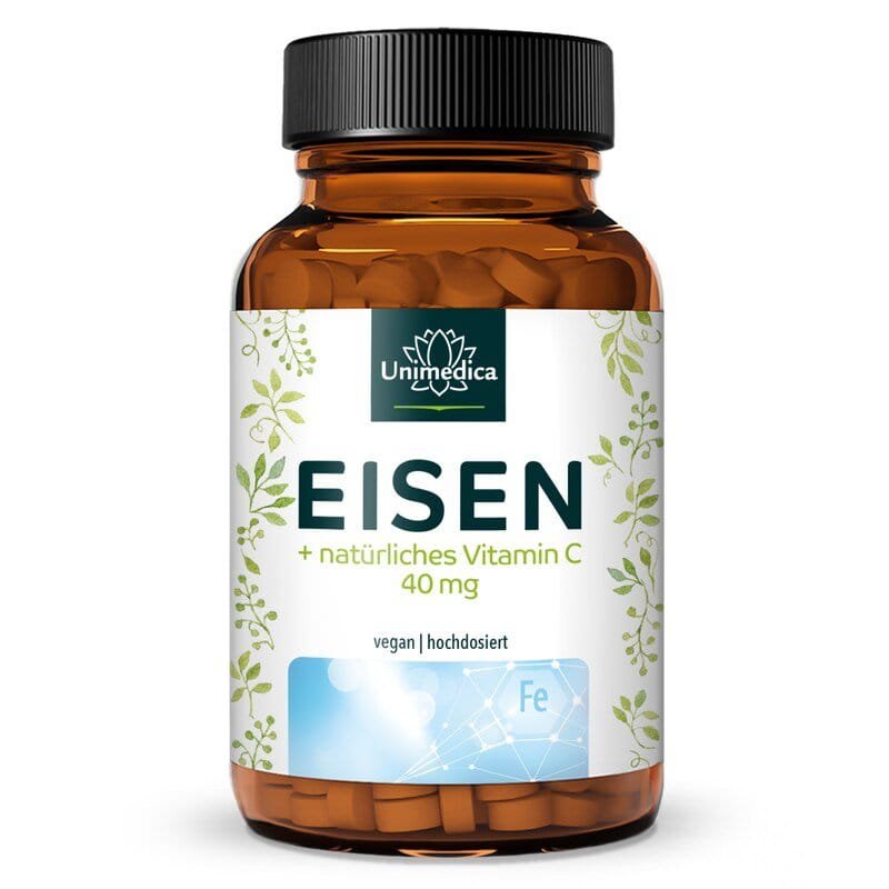 25060_800x800 Eisen Tabletten - Eisenbisglycinat - mit natürlichem Vitamin C - 120 Tabletten - von Unimedica.أقراص الحديد - بيسجليسينات الحديد - مع فيتامين سي الطبيعي - الصورة 1