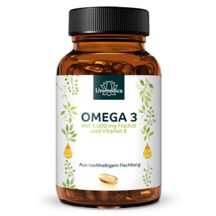 Omega 3 Fischöl 1000 mg  400 Kapseln - von Unimedica.زيت السمك أوميغا 3